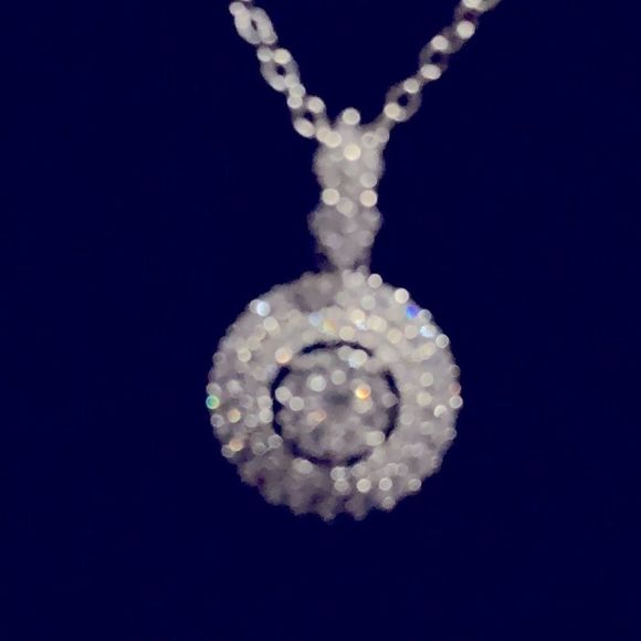 Jewelry - Beautiful round CZ necklace approximately 16 to 18 inch chain 925